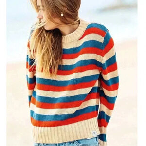 Kiel James Patrick Striped Sweater in Red, Blue, and Cream